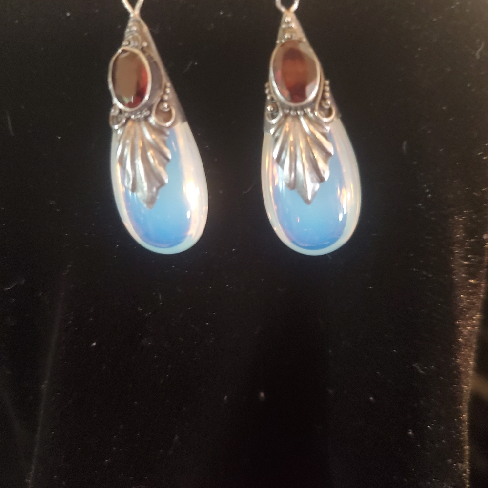 Elegant Silver and Blue Teardrop Earrings
